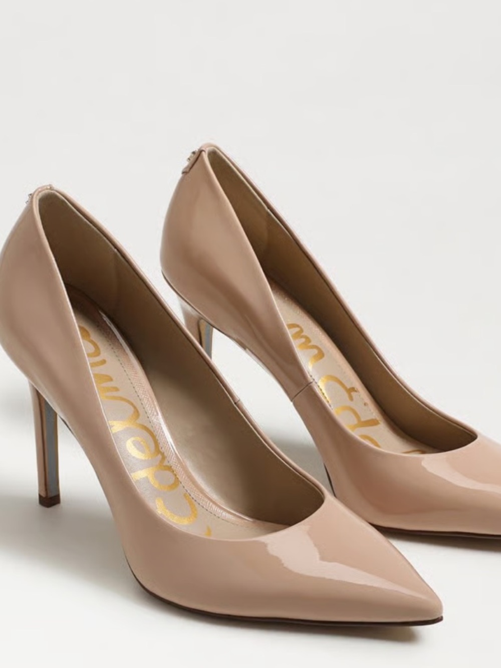 Sam Edelman Nude Patent Pointed-Toe Pumps